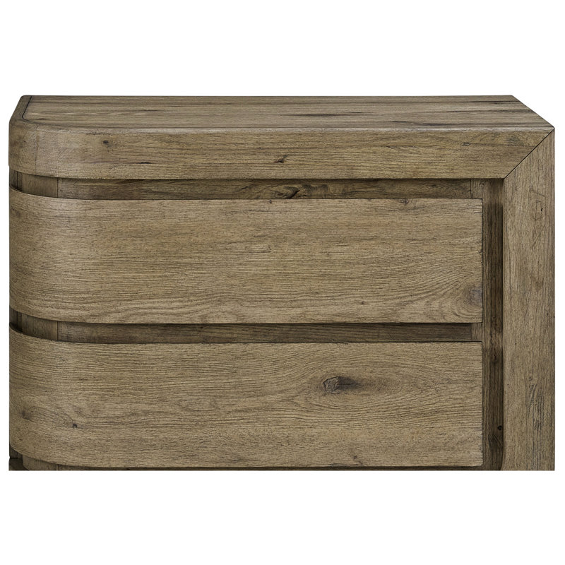 Table de chevet droite en chêne anglais Knotty avec deux tiroirs à fermeture automatique avec fonctionnement en douceur, tiroir doublé de feutre pour des objets délicats, de la fraîcheur et de la charge, 31,45 po de profondeur, 18,3 po de largeur, 36,95 po de hauteur