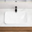 Lavabo de salle de bain encastré en céramique blanc laiteux 22,41 po x 15,61 po 6,7 po, lavabo sans couture, style américain, surface teintée, revêtement sécuritaire, ajustement