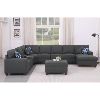 Canapé modulaire avec repose-pieds 9 pièces Eric