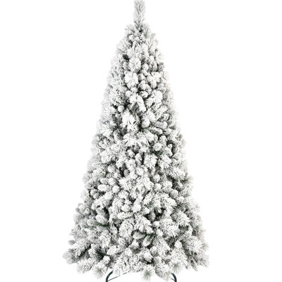 Arbre floqué réaliste de 5 pi avec 518 pointes et branches d'aiguilles dures, cadre à charnières facile à installer pour les galeries d'art, support en métal massif, décorations de Noël pour assembler les bibliothèques d'installation, décoration
