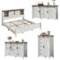 4-piece Farmhouse & Barn Door Design Bedroom Set, King Size, White
