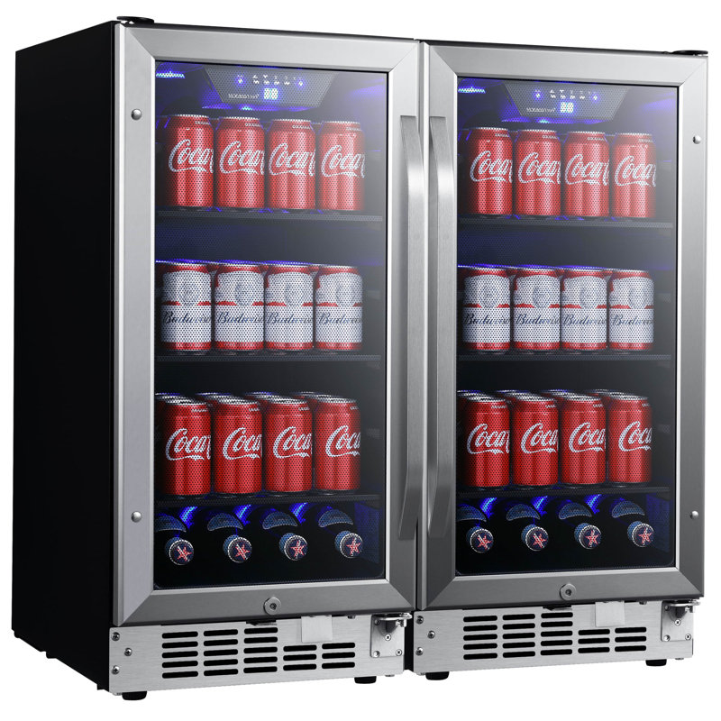 EdgeStar 30'' W Freestanding 160 Cans (12 oz.) Beverage Cooler with Reversible Glass Door