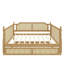 Lit de jour en rotin de style traditionnel avec lit gigogne double pour un espace limité, chambre d'amis, aucun sommier nécessaire-130484010-130484013