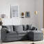 Canapé 4 places avec pouf (gris foncé)