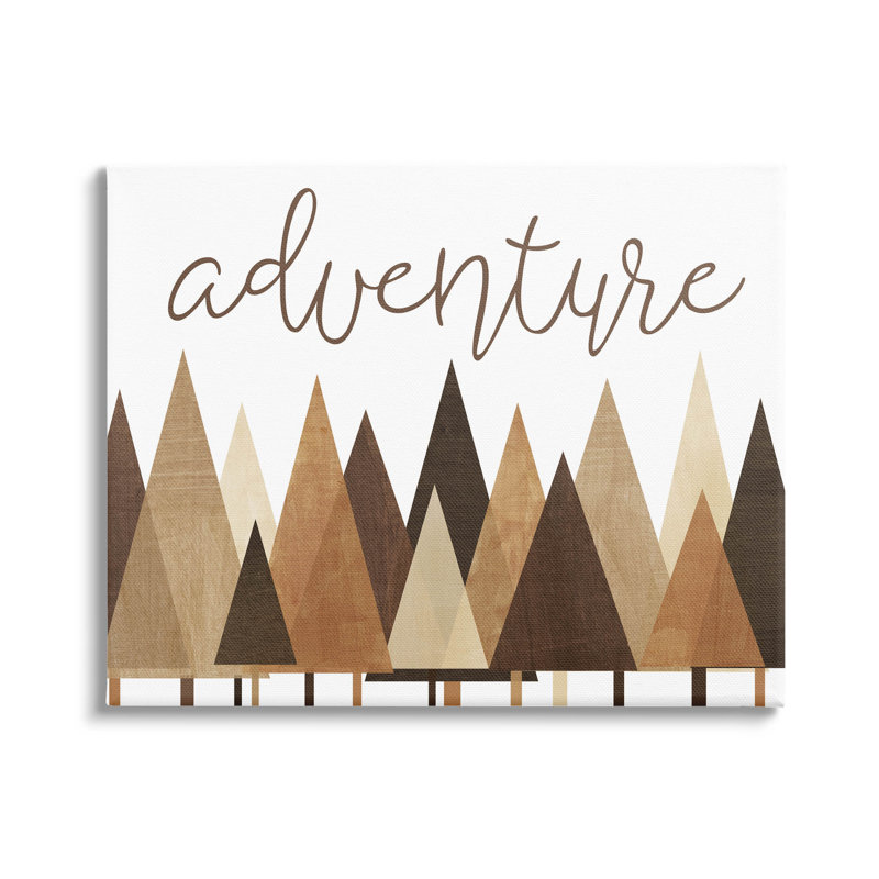 «Adventure», art géométrique sur toile, arbres par Alli Rogosich, H 16 po x l 20 po x P 1,5 po