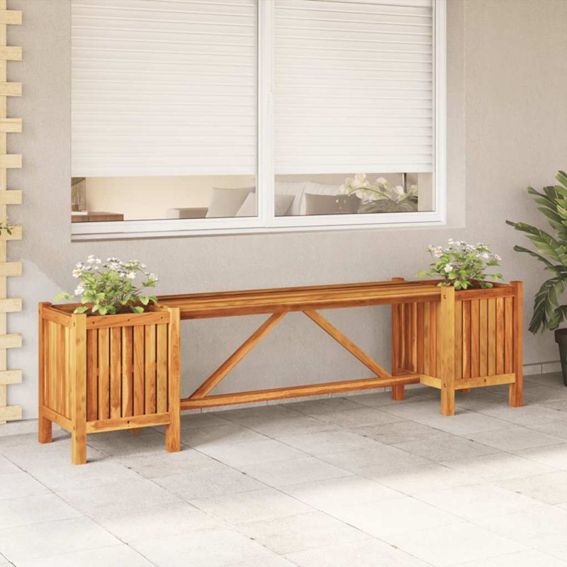 Banc de jardin brun clair en bois d'acacia massif