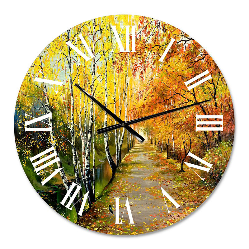 River in the Autumn Woods - Horloge murale traditionnelle, Petit