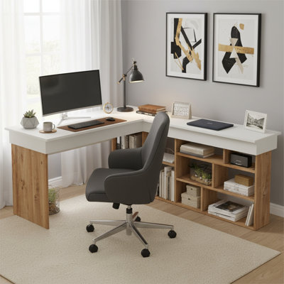 Glennora L-Shaped Executive Desk by Latitude Run