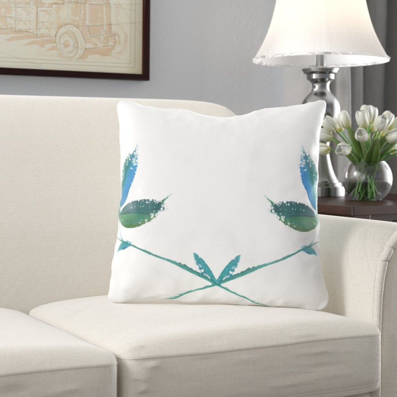 Coussin décoratif à la main peint à la main Alfano, Microsuède, Intérieur