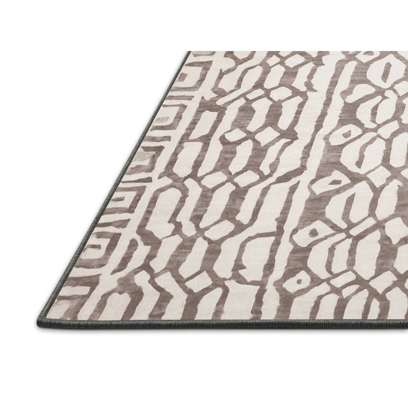 Tapis gris soyeux et moelleux, Rectangle 2 pi x 3 pi