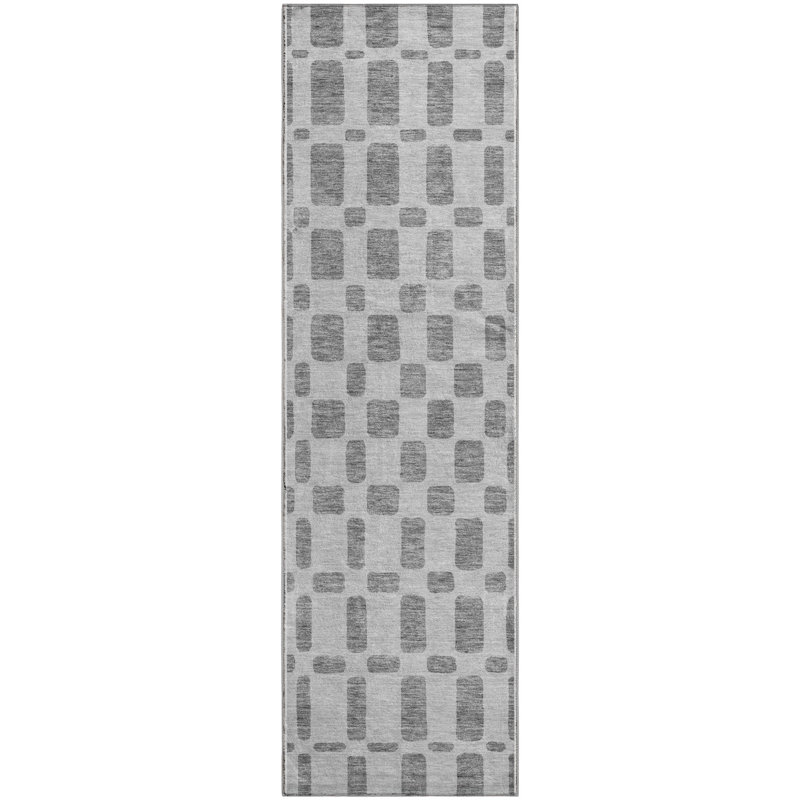 Premium Machine Washable Prisco Gray Rug, Runner 2'3" x 7'6"