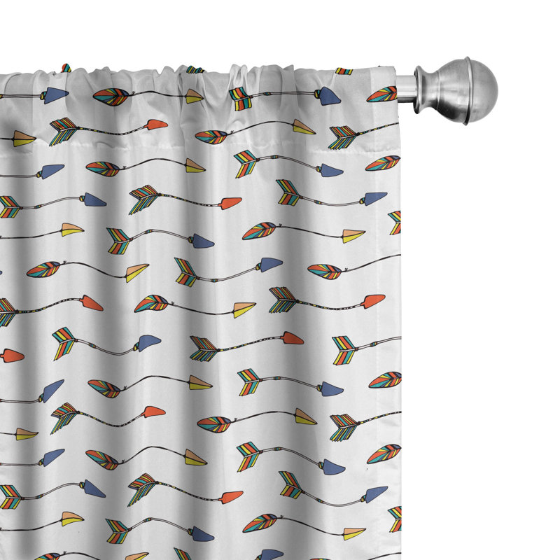 Arrow Semi-Sheer Rod Pocket Curtain Panels, 28" x 84"