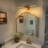 Modern Brass LED Bath Sconce with With PC Flat Shade