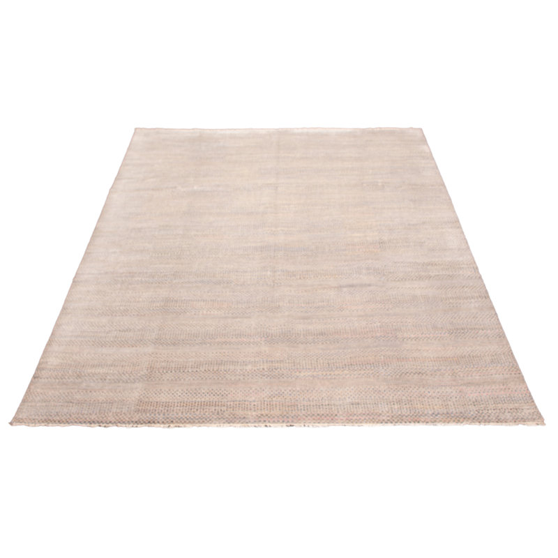 Tapis gris ombre en soie noué à la main unique 11 pi 11 po x 14 pi 11 po