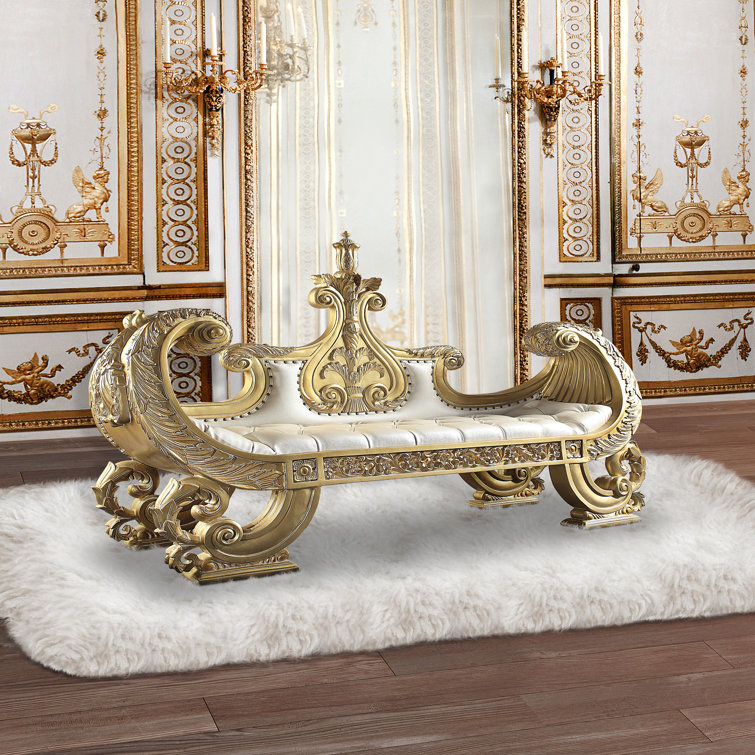 Mold White Studio | and Jeramee Wayfair Bench in Homes Gold Carving A&J Traditional