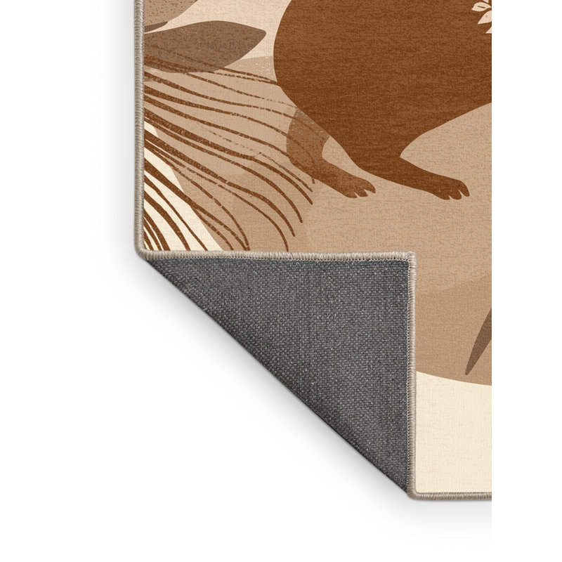 Tapis beige moelleux moelleux et moelleux Adriel Capybara, 3 X 5