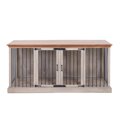 Earica Wood Furniture Style Crate with 2 Doors
