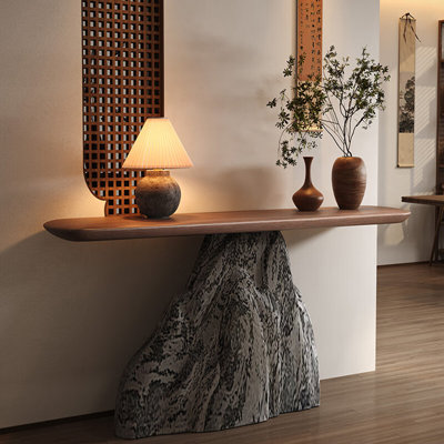 Table de véranda en bois massif de style moyen moyen