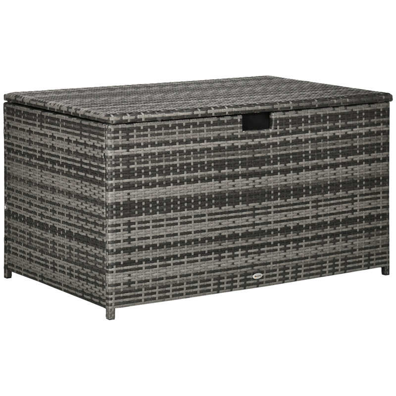 Outsunny 113 Gallon Deck Box, Dark Gray