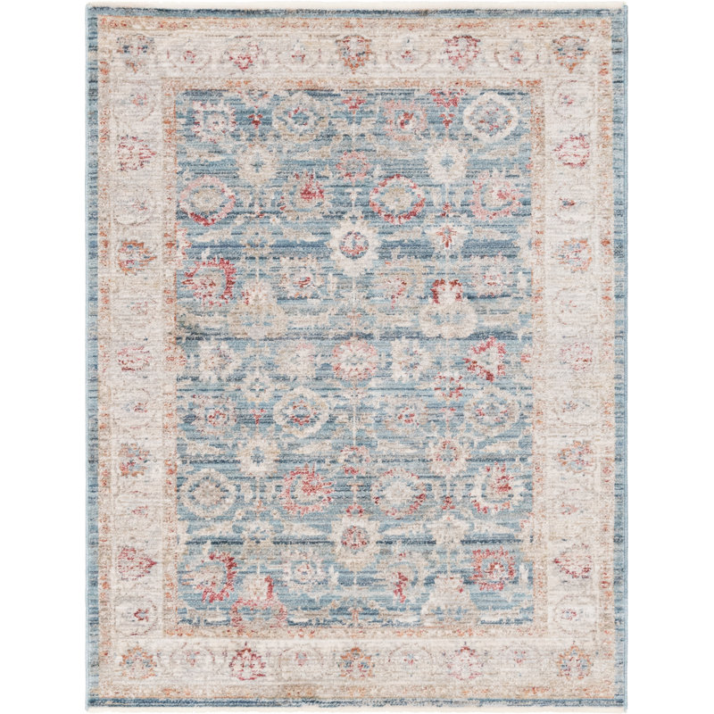 Areonia Traditional Blue Area Rug, Rectangle 5'1" x 7'10"
