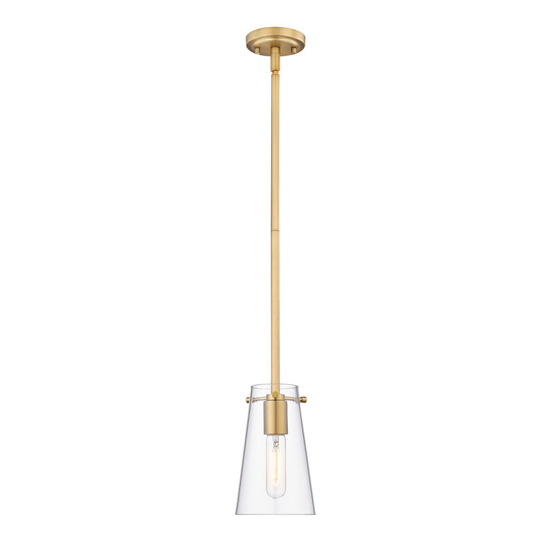 Luminaire suspendu 1 lumière Vilmos, H 53 po x l 5 po x P 5 po, Or moderne