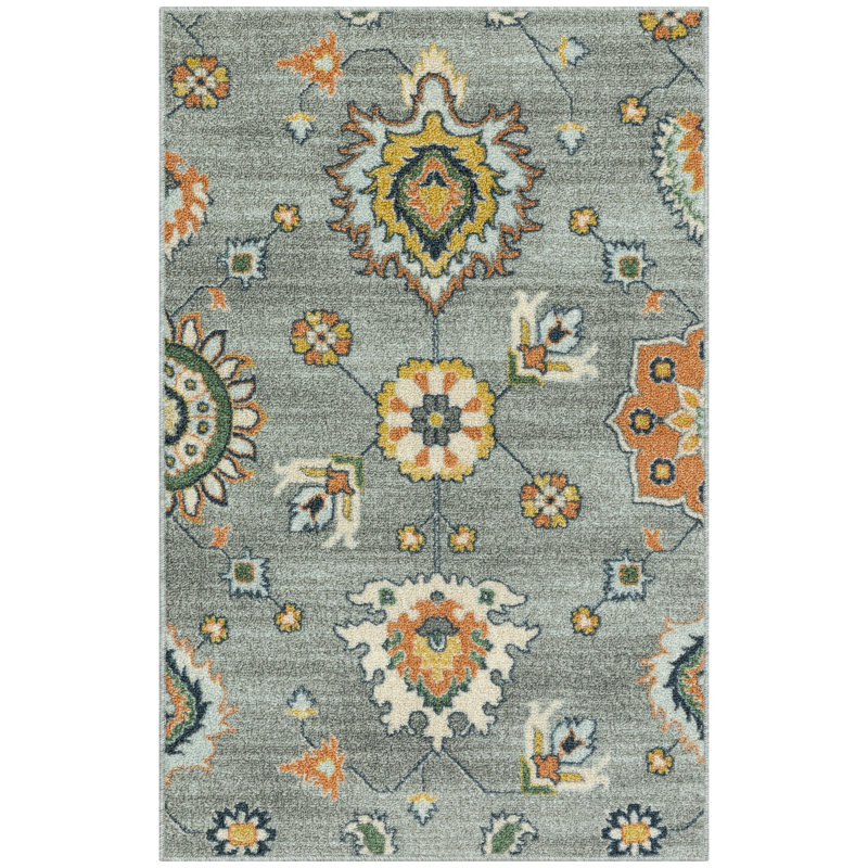 Damask Indoor Rug, Rectangle 2'6 x 3'10"