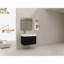 Meuble-lavabo mural 30 po avec lavabo et support de rangement, cuve gauche en résine à bords épais