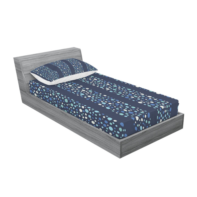 Microfiber Geometric Sheet Set, Twin Sheet Set with Fitted Sheet