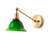 Mid-century Green Glass Wall Sconce – Brass Indoor Light Fixture With Adjustable Arm, E26 Socket & Vintage Dome Shade