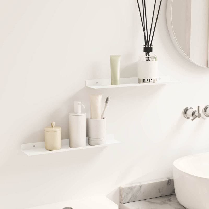 Steel Floating Shelf, White