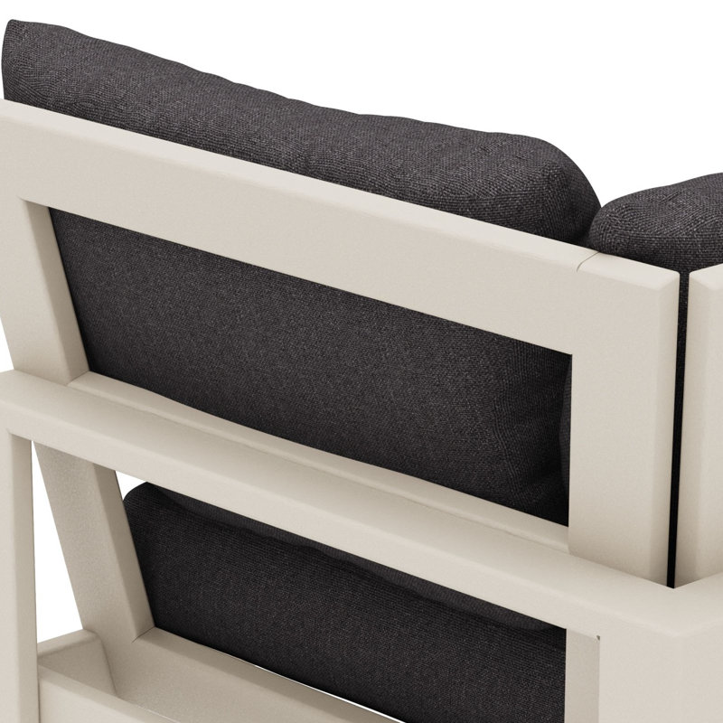 Chaise de coin modulaire POLYWOOD® Edge, Sable, Revolution® gris anthracite cendré