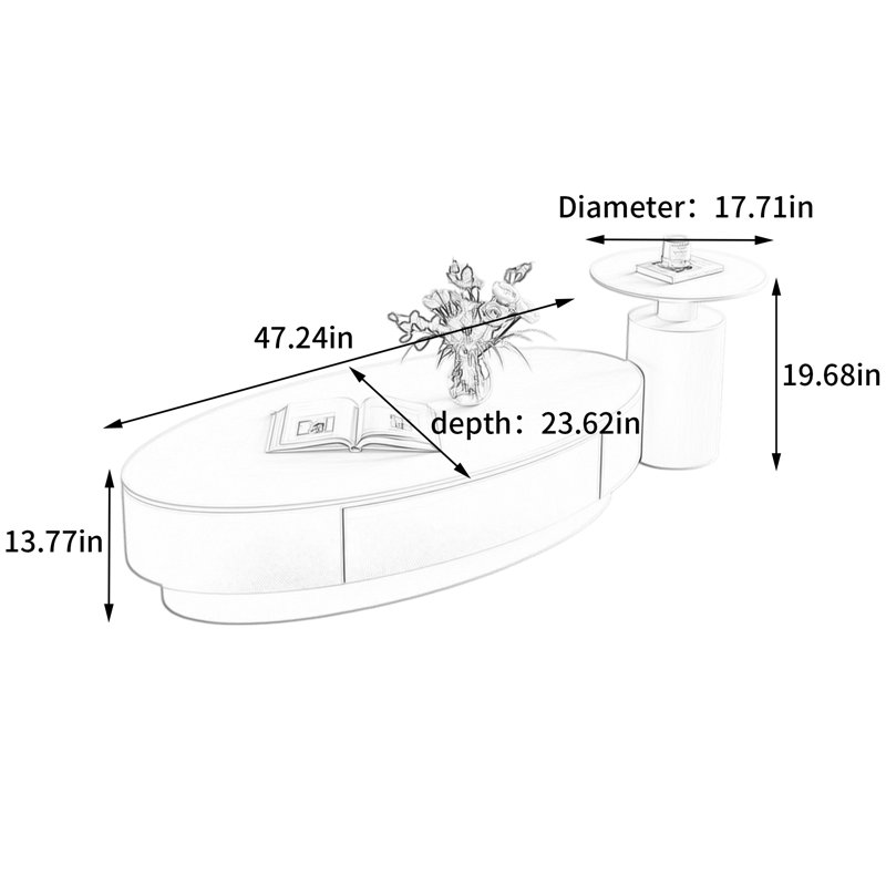 Kimbro, 13.77" H x 47.24" W x 23.62" D, White
