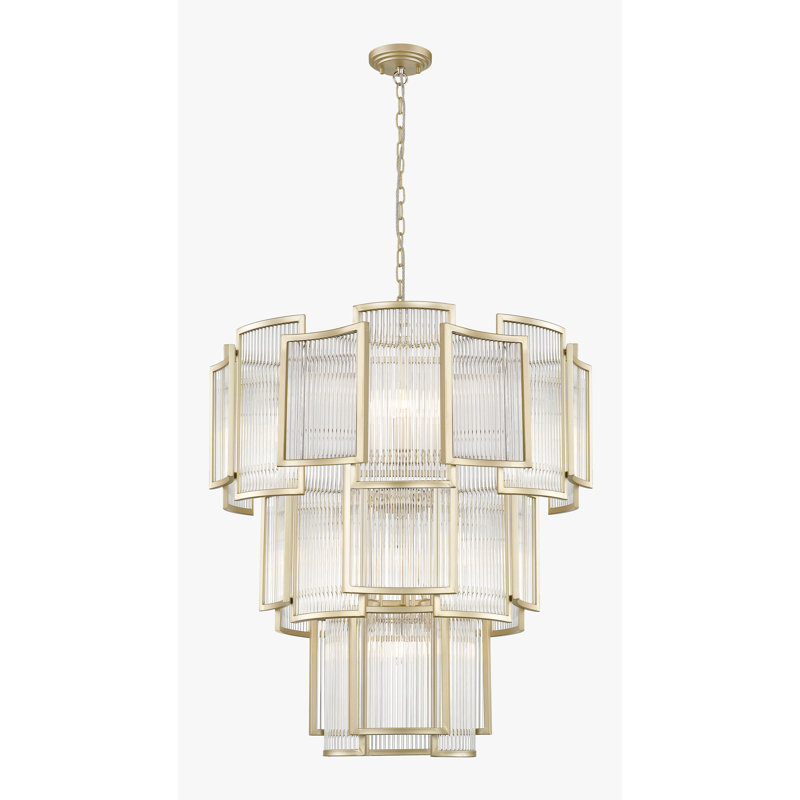 Abderahmane 13 - Light Matt Gold Geometric Pendant
