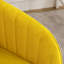 Chaise de bureau jaune vif avec un coin salon spacieux et une base dorée pour des connexions renforcées en velours, base dorée, coussin