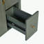 Meuble-lavabo de salle de bain avec lavabo en céramique, deux tiroirs et supports de rangement sur la porte-648173137