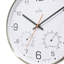 Acctim Komfort Wall Clock Non-Ticking Sweep Metal Case Thermometer Hygrometer Display Brushed Steel 30cm