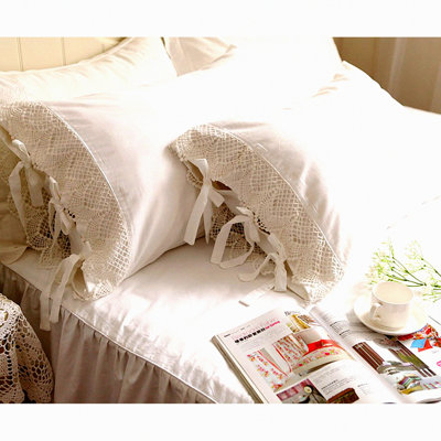 White Cotton Crochet Lace Pillowcase - Standard Size 20"x30" - Wide Design - One Piece - Soft and Elegant - Bedroom Decor - Bedding Accessory