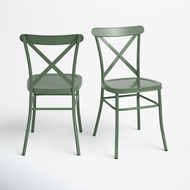 Aliha 18.51'' H Metal Side Chair, Antique Sage