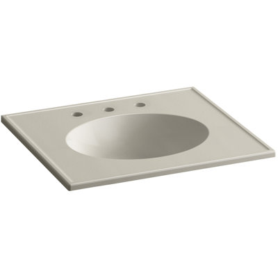 Devonshire Impressions Ceramic Rectangular Dual Mount Bathroom Sink with Overflow
