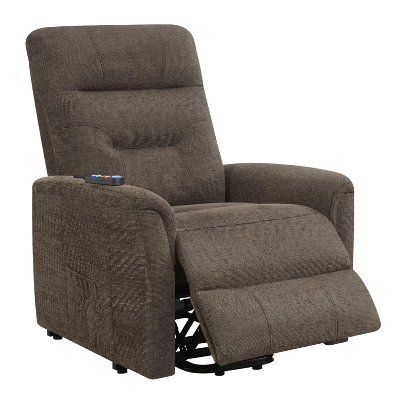 Fauteuil inclinable électrique avec poche de rangement, Brun