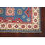 Tapis bleu / rouge / ivoire / vert en laine noué à la main 4 pi 1 po x 5 pi 10 po