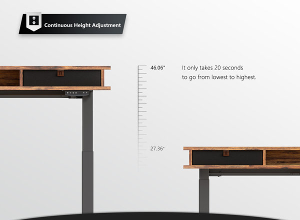 Inbox Zero Leverne 55.1'' W Height Adjustable Rectangle Standing Desk