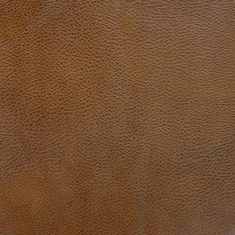 Brown Faux Leather Ellipse Storage Bench with Metal Legs