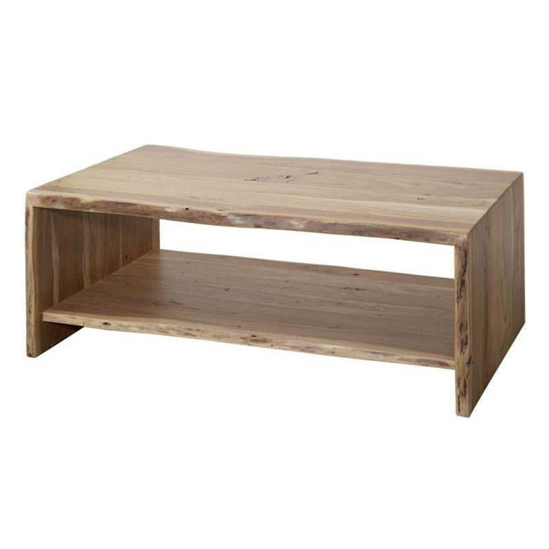 Pure Acacia Solid Wood Frame Coffee Table, Natural Brown, H45 x L70 x W120cm