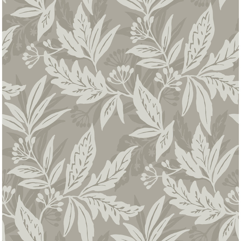 Papier peint floral Anita, Gris