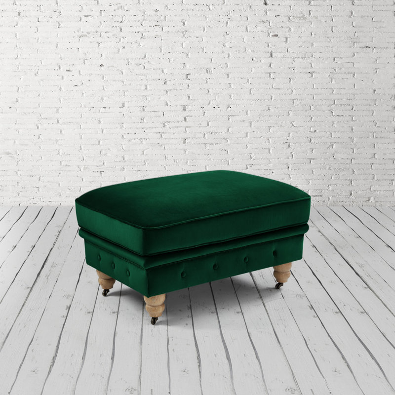 Repose-pieds de cocktail Elina, Velours vert