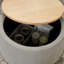 Repose-pieds rond avec rangement, fonction 2 en 1, table de bout et repose-pieds-2049035162