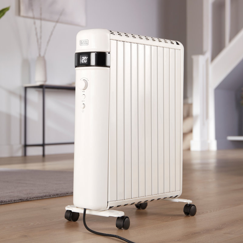 Black And Decker Electric Radiator Space Heater with Adjustable Thermostat and with Digital Display, 1500W