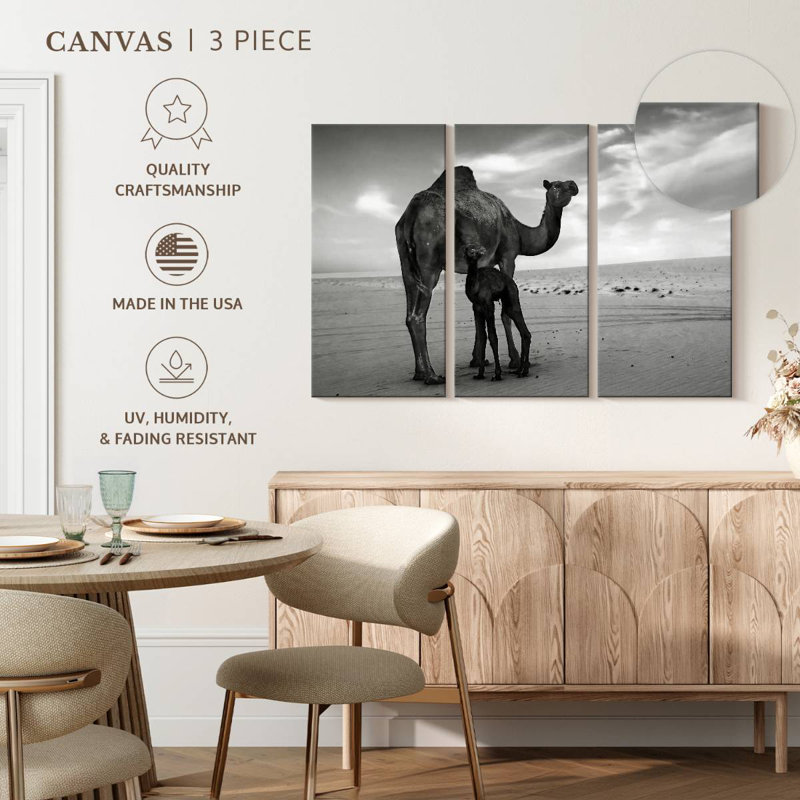Brampt Monochrome Camels, 32" H x 50" W