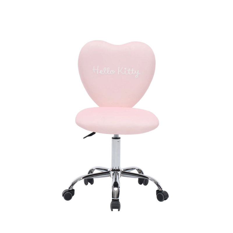 Fauteuil de coiffeuse pivotant avec velours en forme de cœur Impressions Vanity Hello Kitty Sweet Heart